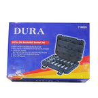 Retail packaging of DURA 29-piece bit socket and E socket set