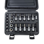 DURA 29pcs bit socket and E socket set in black blow-mould case