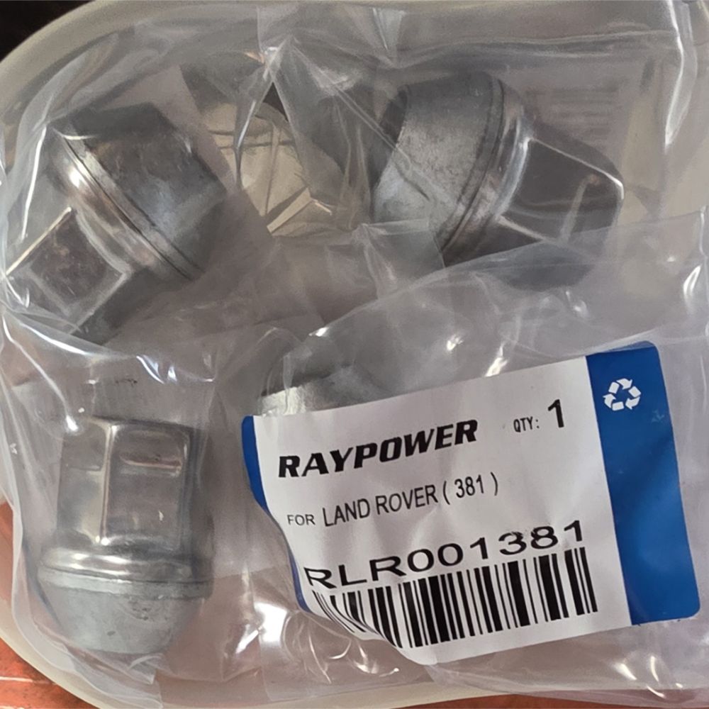 381 Land Rover M14x1.5 chrome wheel nut close-up