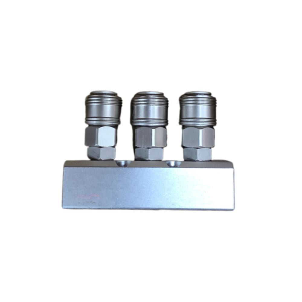 3-way tyre valve with three metal air ports for pneumatic distribution