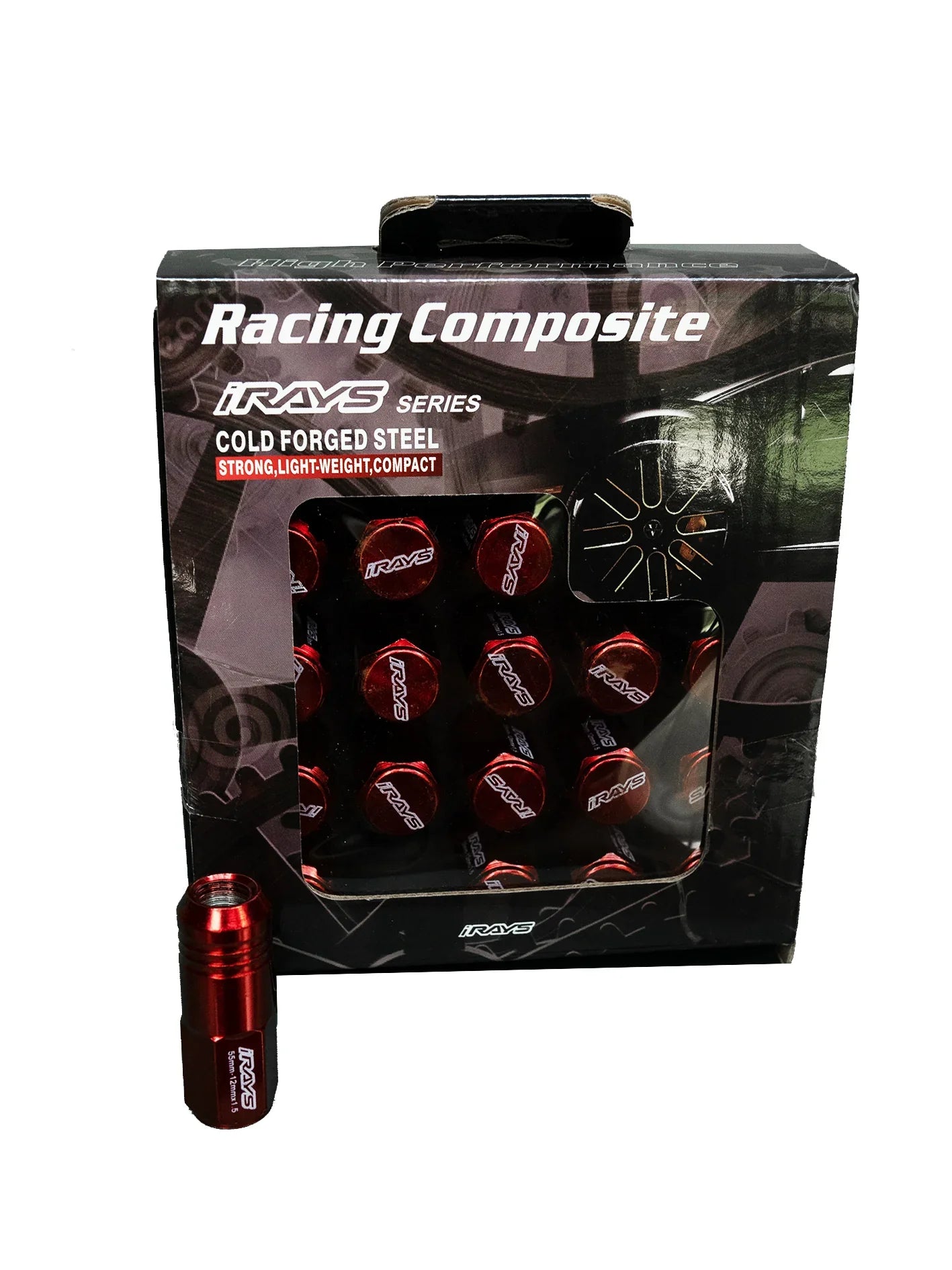 7075 Performance Racing Wheel Nuts in Red