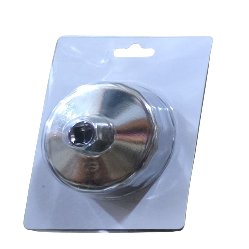 Metal oil filter cap for automotive oil filter housing removal, 16 flutes, diameter 86–87 mm