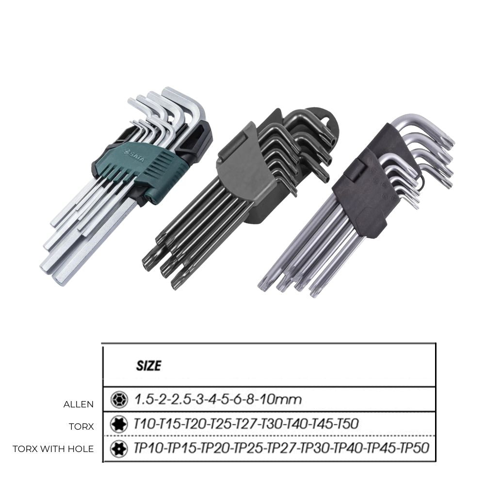 Specifications for 9PCS Extra Long Allen Key / Torx Set