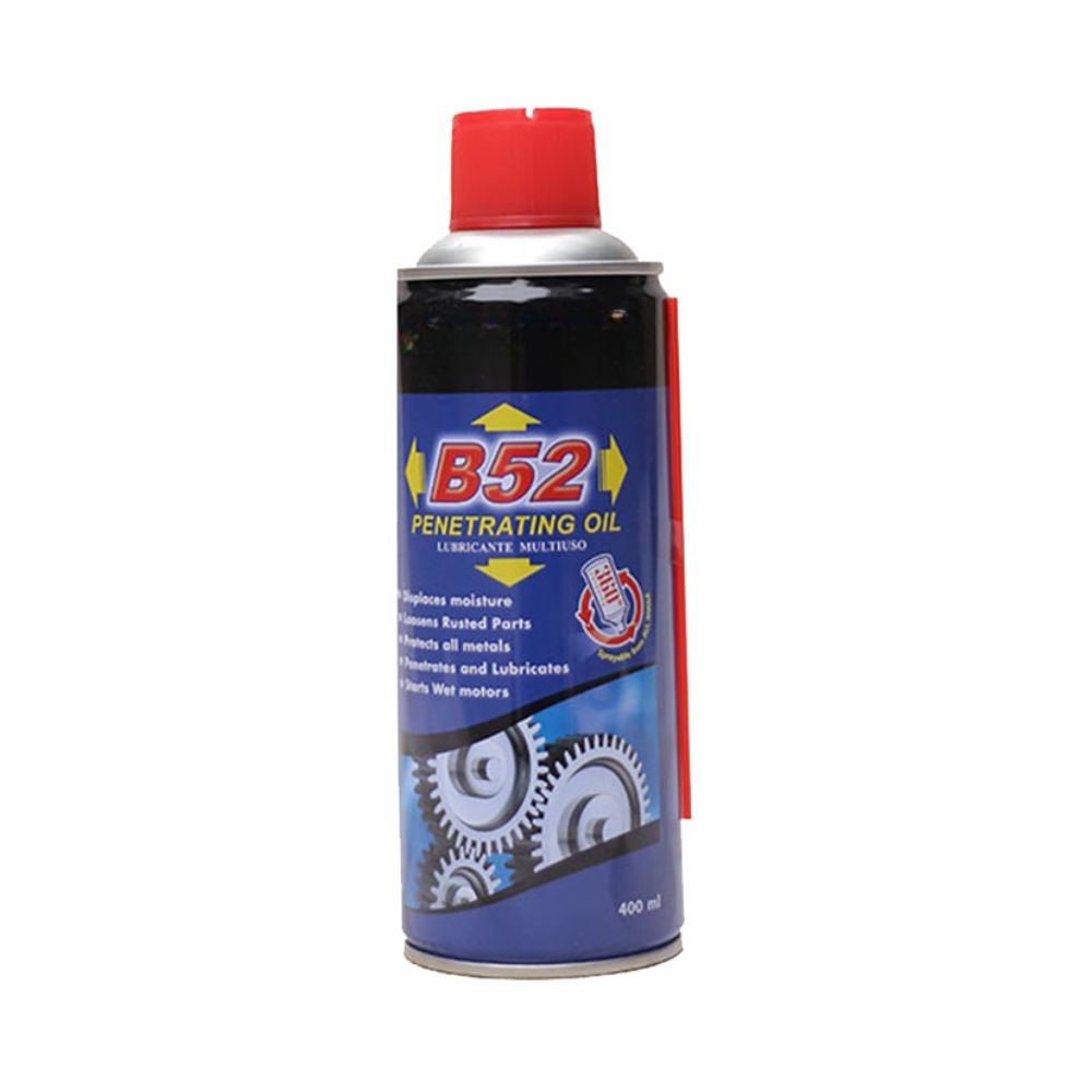 B52 Penetrating Oil Lubricant 400ml can used for rust removal and lubrication