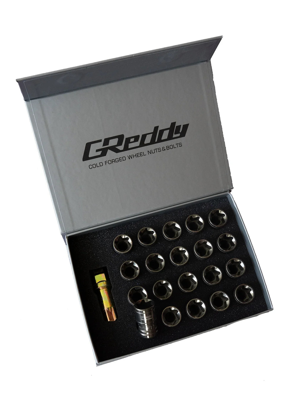 M40 racing wheel nuts set with socket in Black