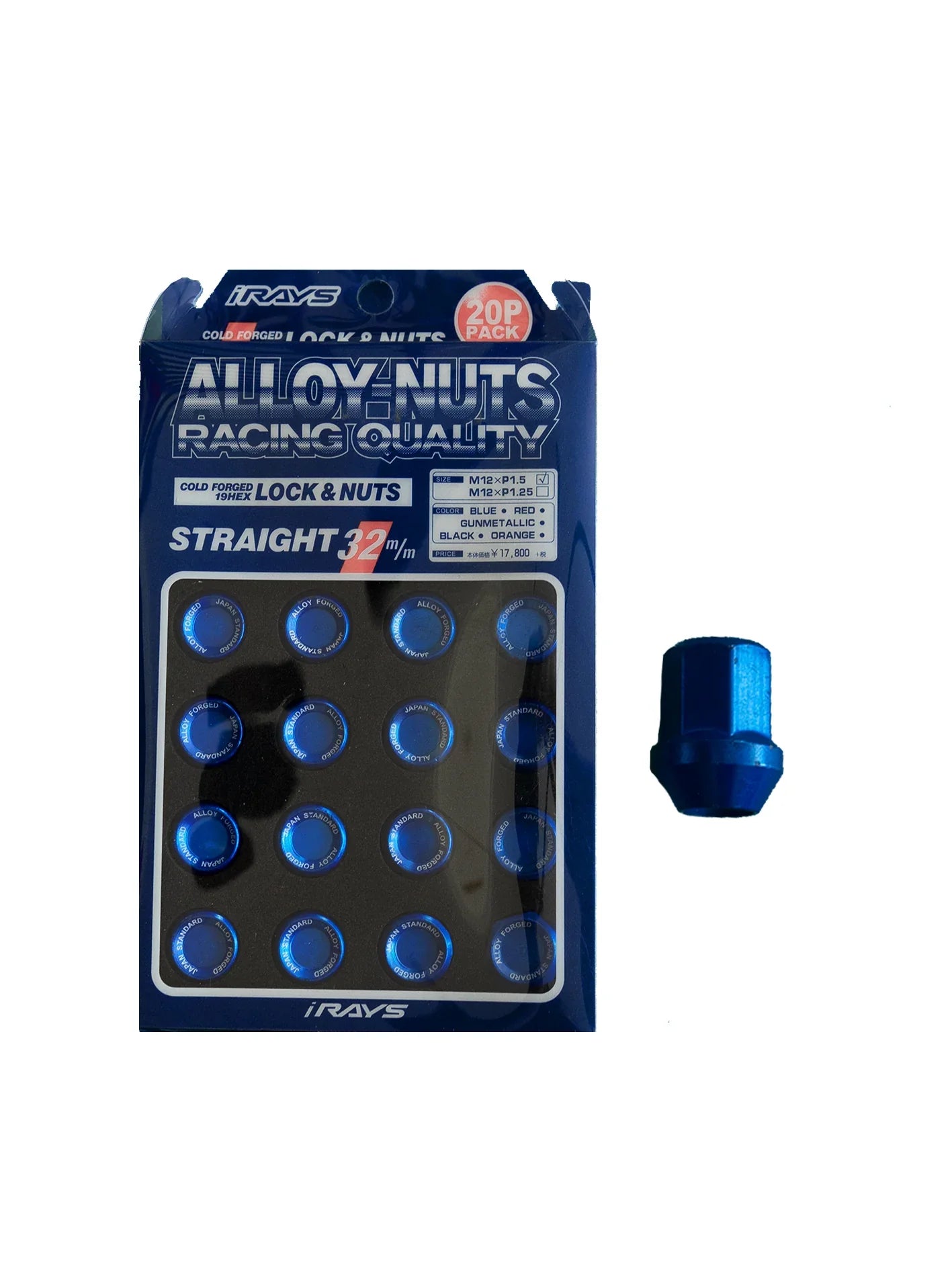 M32 RACING NUT M12 X 1.5 BLUE
