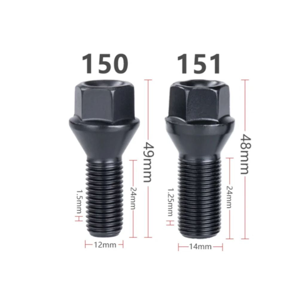 BMW original wheel bolts 150 and 151 measurements