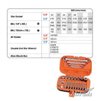 Complete Torx and star socket tool kit with multi-drive sizes