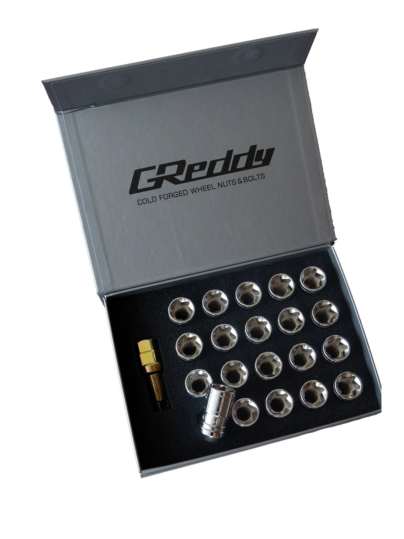 M40 racing wheel nuts set with socket in Chrome