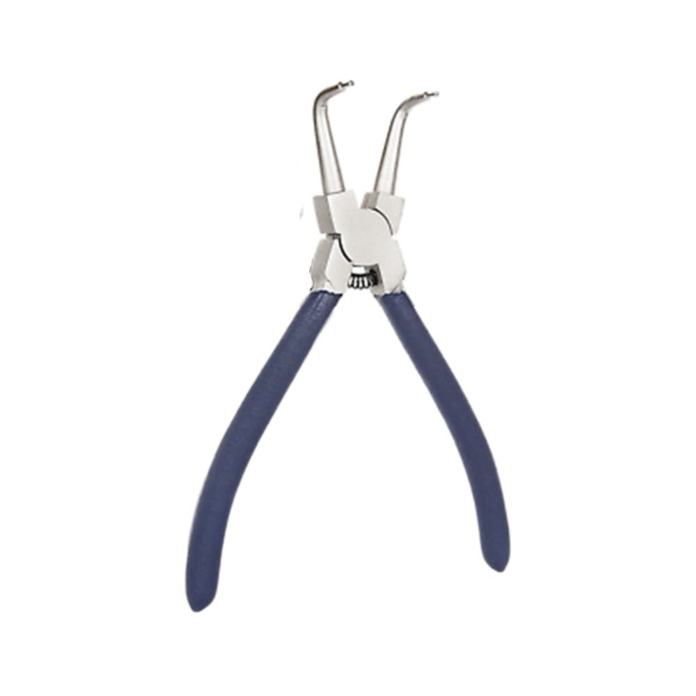 External Bent/90° Circlip Plier with blue ergonomic handles.