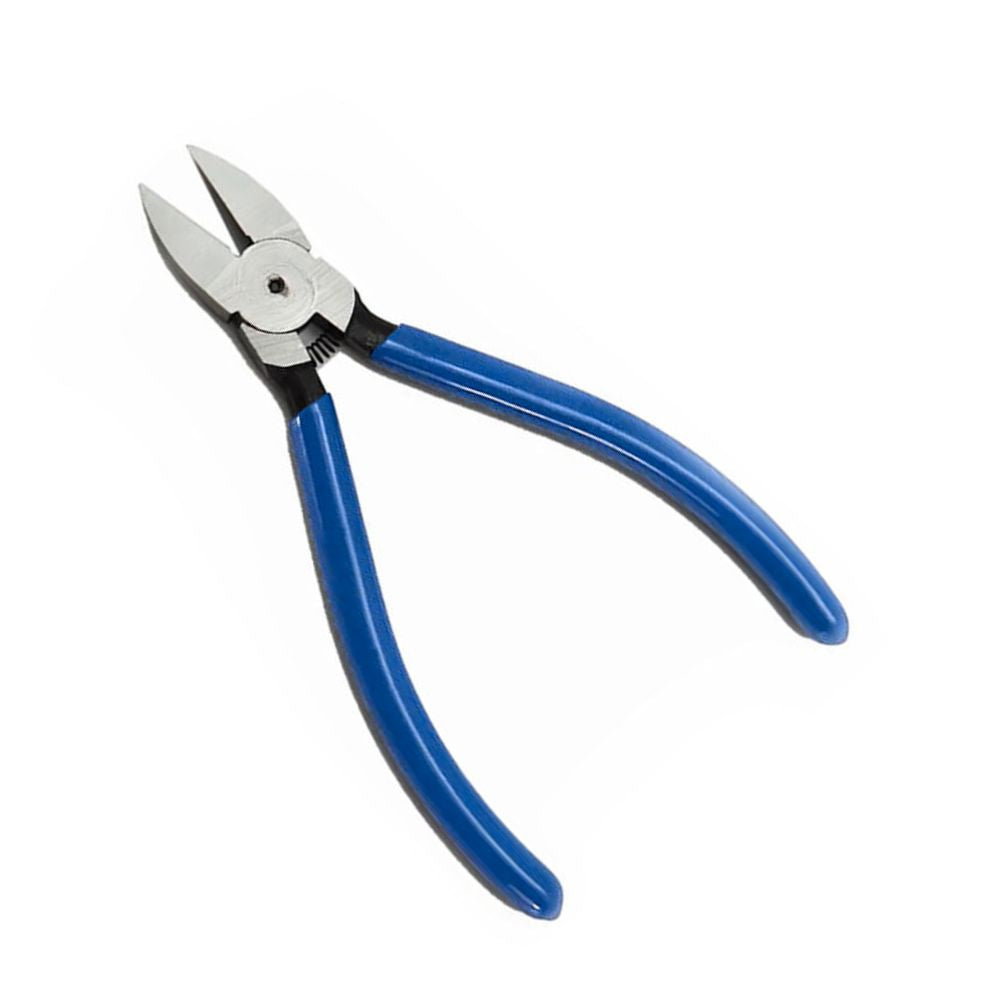 Plastic cutter pliers with blue handles