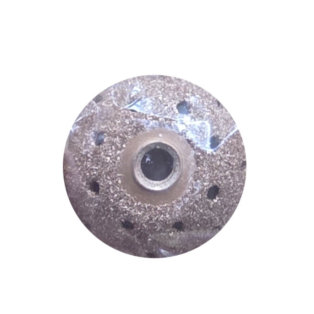 Round-faced contour wheel with perforated abrasive design