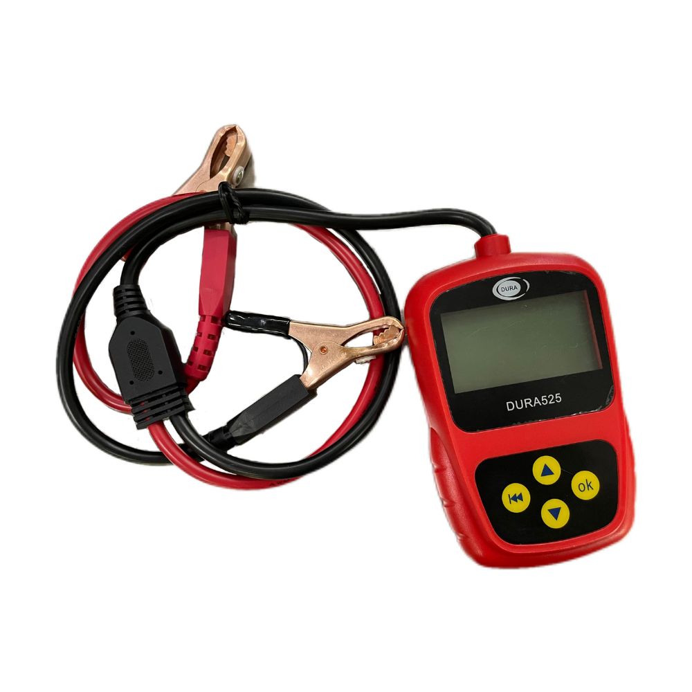 DBT525 battery tester with clamps and digital display