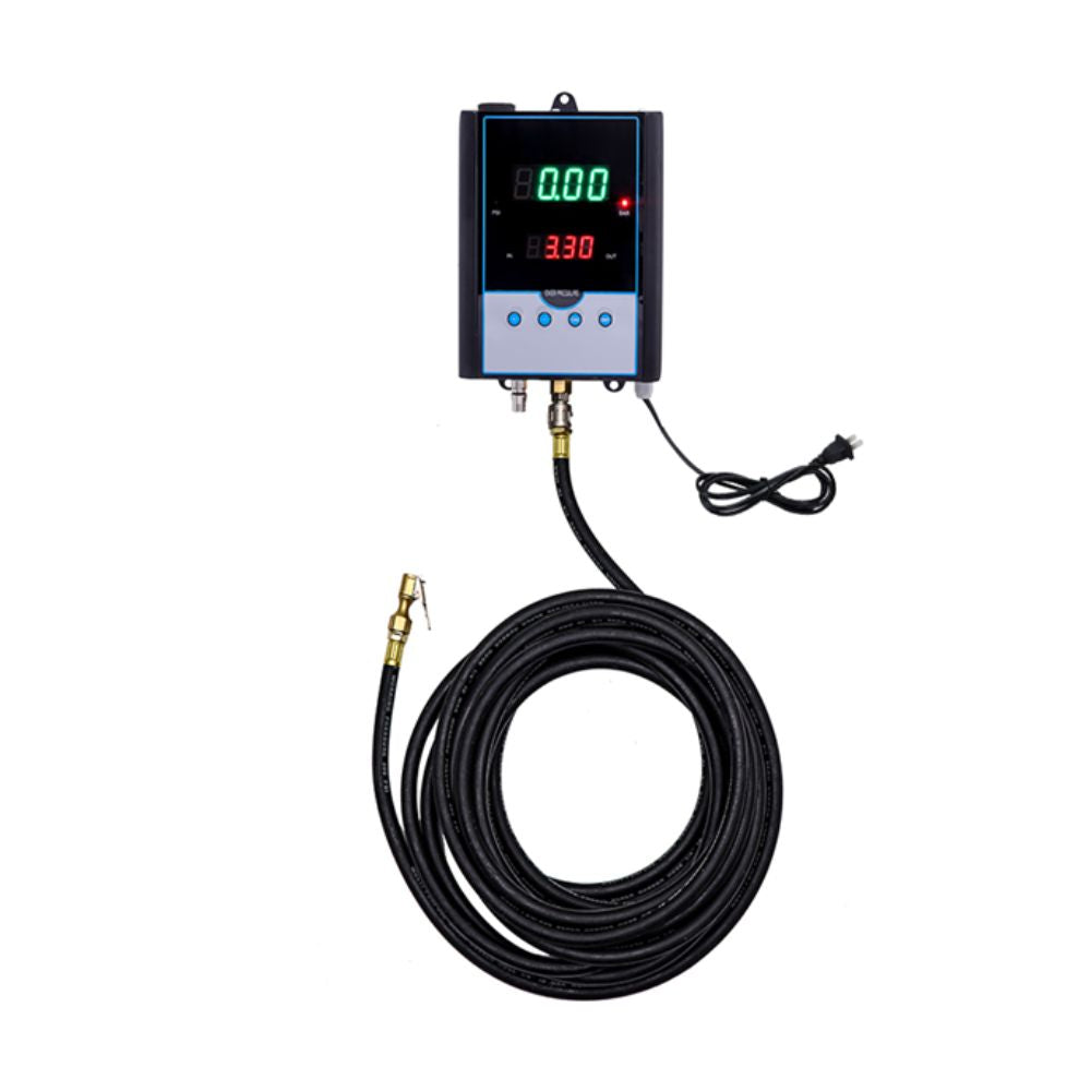 DP-Q03 compact LED tire inflator with accessories, fittings and hose