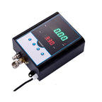 Closeup of DP-Q03 compact LED tire inflator with digital screen and control buttons