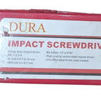 DURA impact driver specifications label with bit inclusions