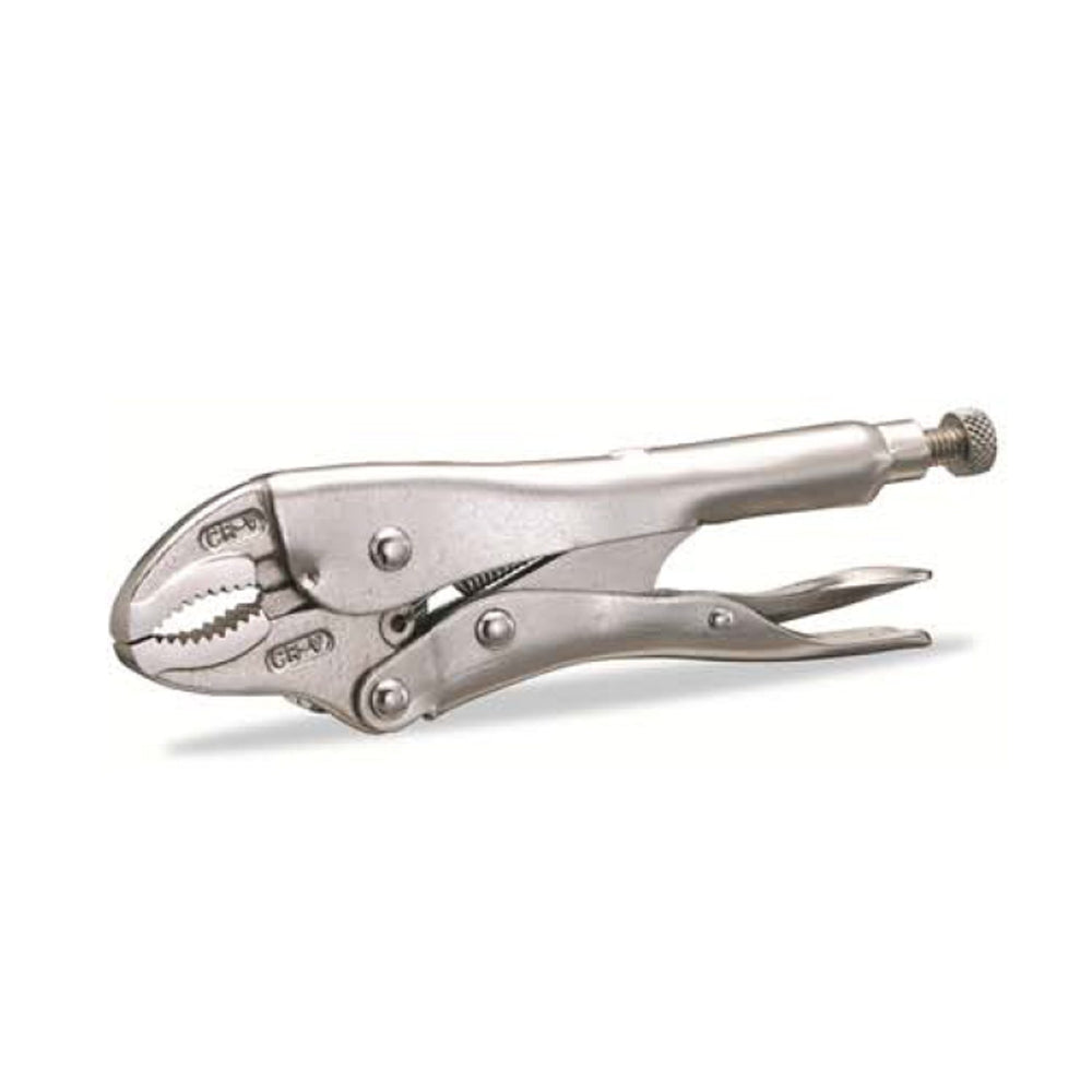 Locking pliers on a white background