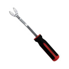 Automotive door clip removal tool with forked head
