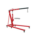 2-ton foldable engine crane in red with hydraulic lift
