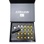 GReddy B03P M14x1.5 matte black nuts with yellow caps