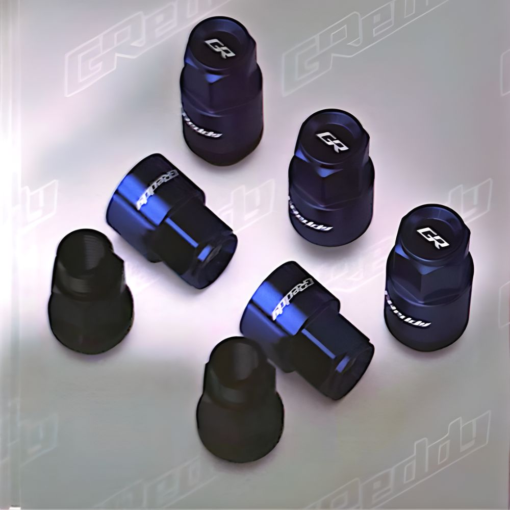 Close-up of GReddy M17 / M17L performance wheel nuts