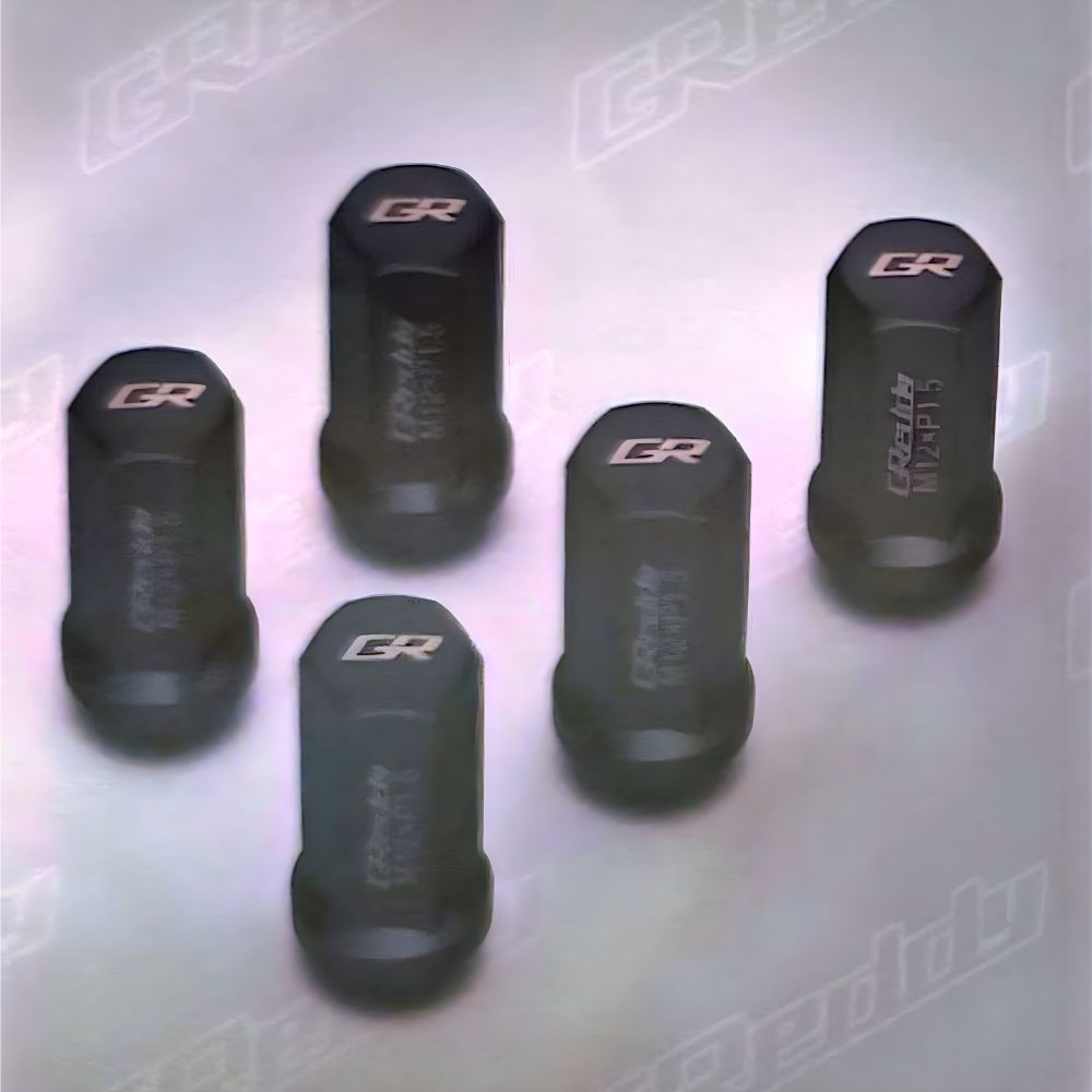 GReddy M86 lightweight wheel nuts in matte black finish