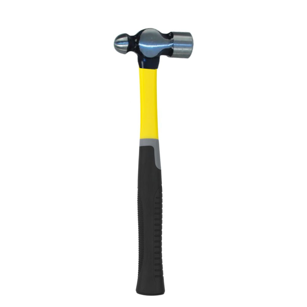 Ball pein hammer with hardened steel head and anti-slip handle for automotive metalworking