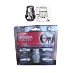HLN04 Bullock lock nuts and key set in chrome finish