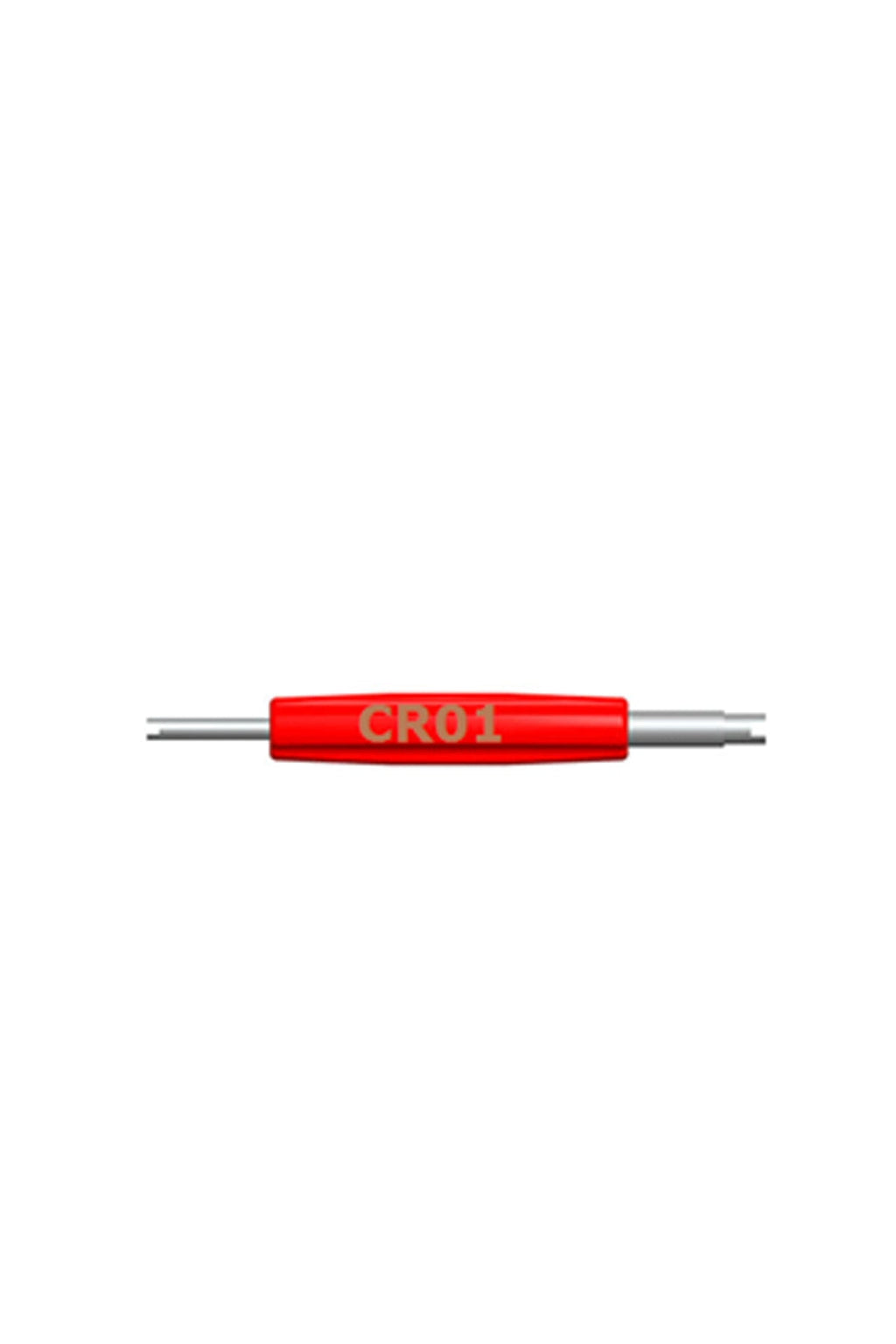Red handy valve core opener tool with dual metal tips