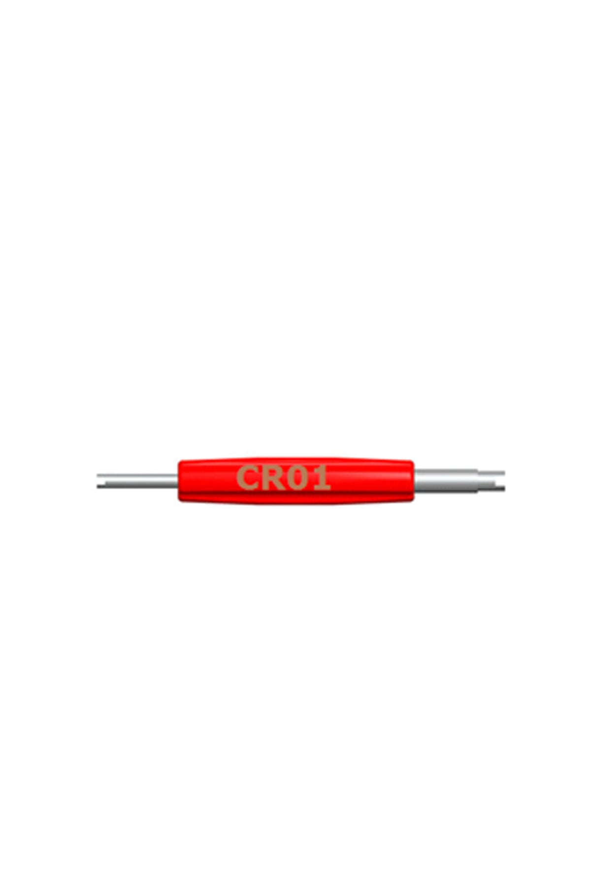 Red handy valve core opener tool with dual metal tips