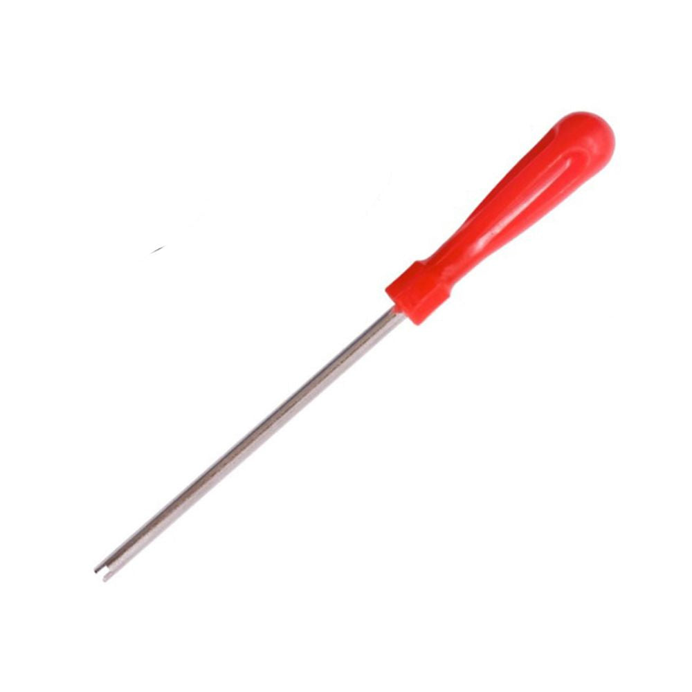 Single-ended handy long valve core opener with red handle