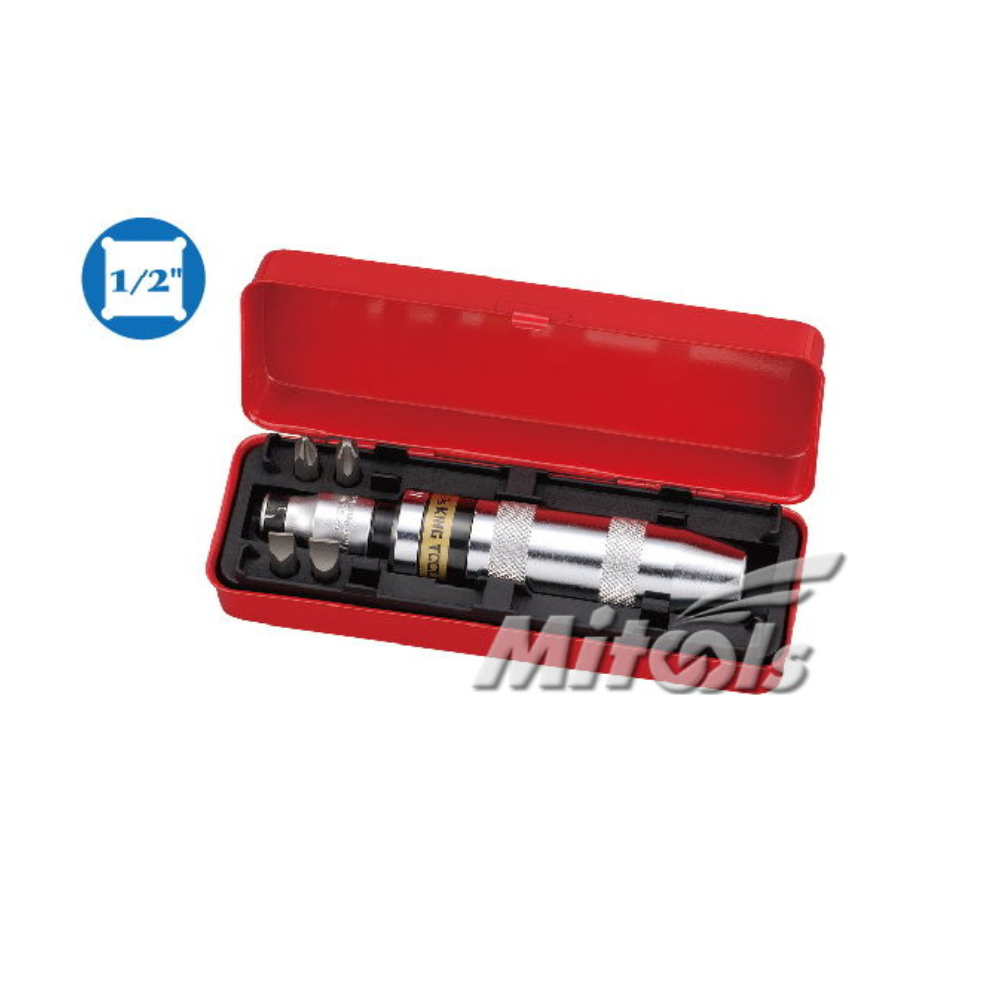 MITOOLS 1/2-inch impact driver kit with bit sizes in red box
