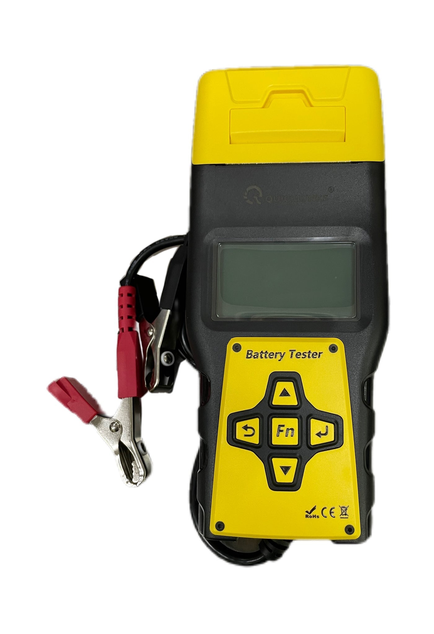 Battery Tester BA1000 diagnostic tool with clamps and LCD screen