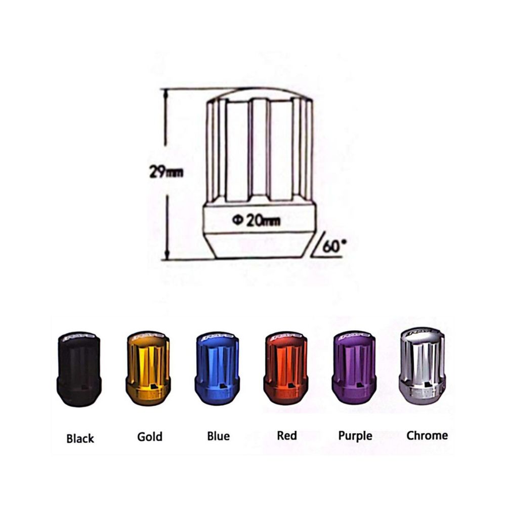 M89 Gear Type Nut Dimensions & Colours