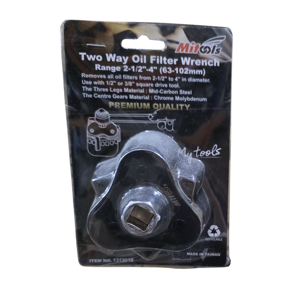 Mitools two way oil filter wrench in packaging