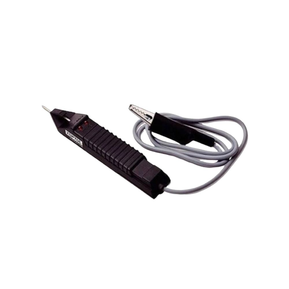 Automotive circuit tester with LED indicators and test lead
