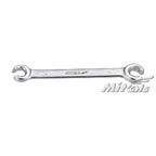 Mitools flare nut wrench with dual-size open ends