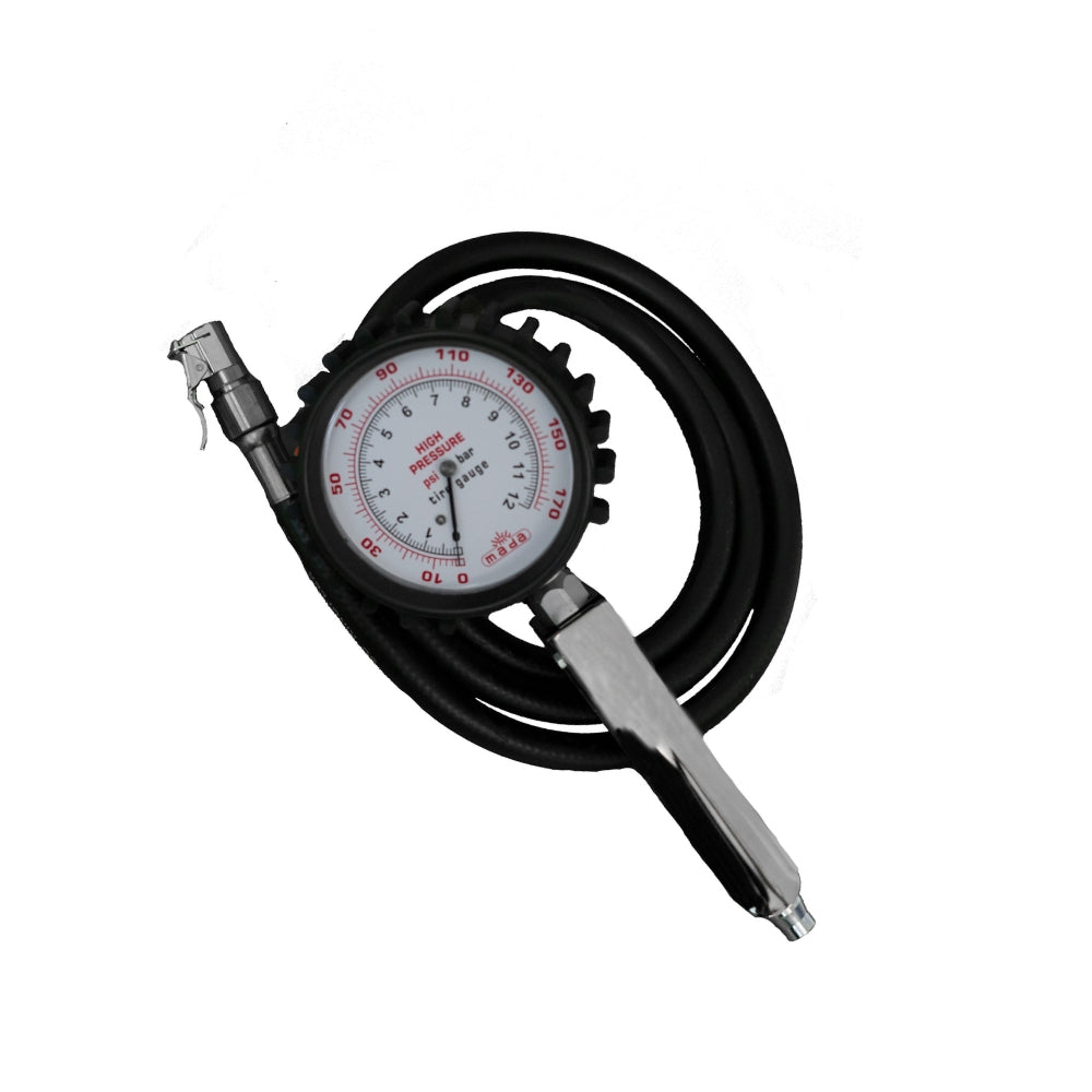 Mada 3-Function High-Pressure Tyre Gauge - PSI/Bar Dial