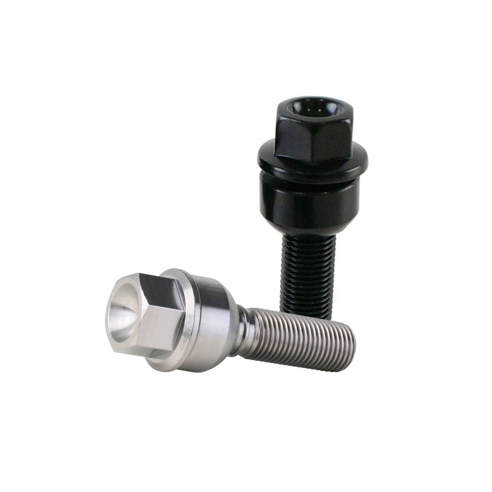 Porsche original wheel bolts M14x1.5 in black and chrome DACRO