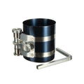 Steel piston ring compressor with adjustment tool
