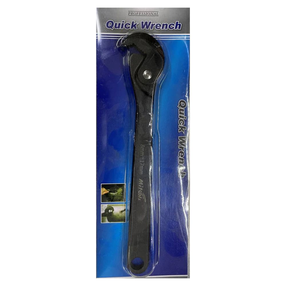 8-inch quick wrench with automatic jaw shown in blister pack
