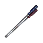 Long-reach R12 positive/negative screwdrivers in blue and red handles