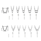 Close-up of RB Regroover Blades with labelled size specifications