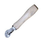 Roller stitcher with wooden handle and narrow 0.8mm metal wheel