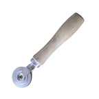 Roller stitcher with wooden handle and 6mm metal wheel