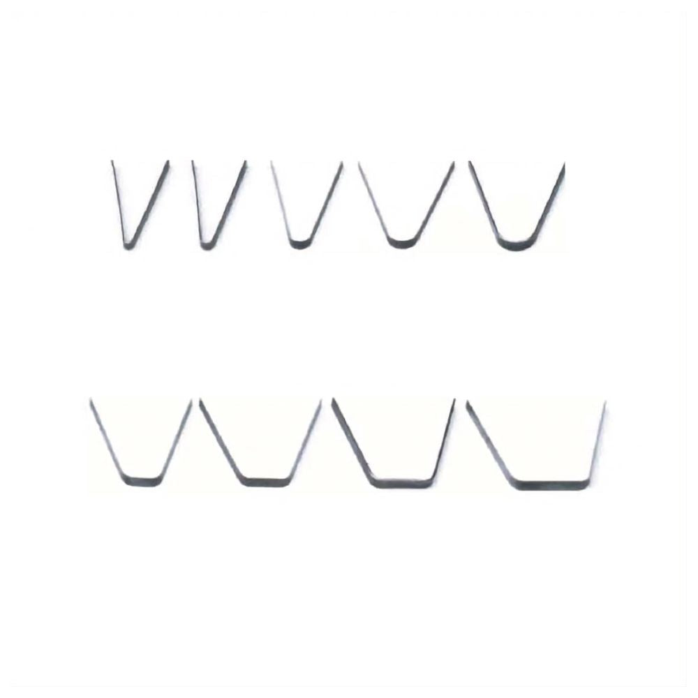 Assorted RB tyre regrooving blades showing different round and angle profiles
