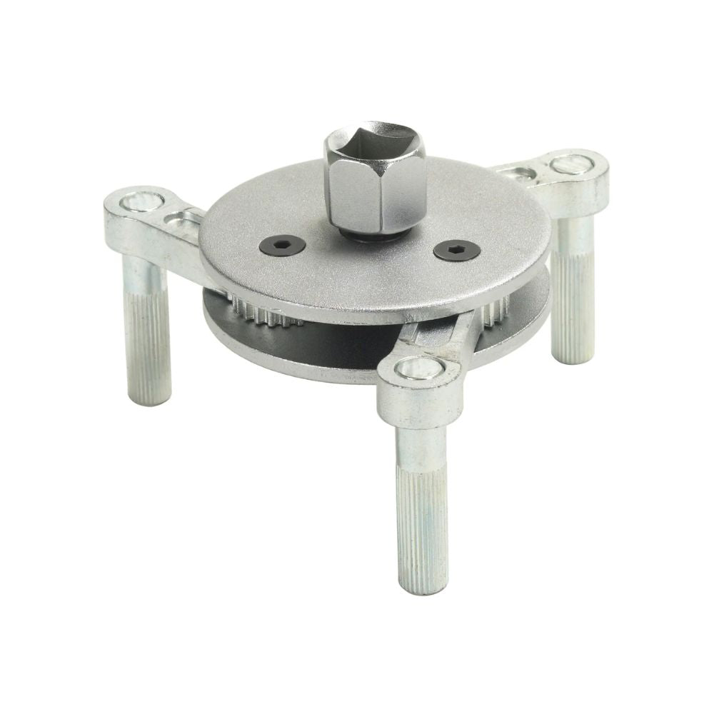 Self-griping oil filter wrench with adjustable legs