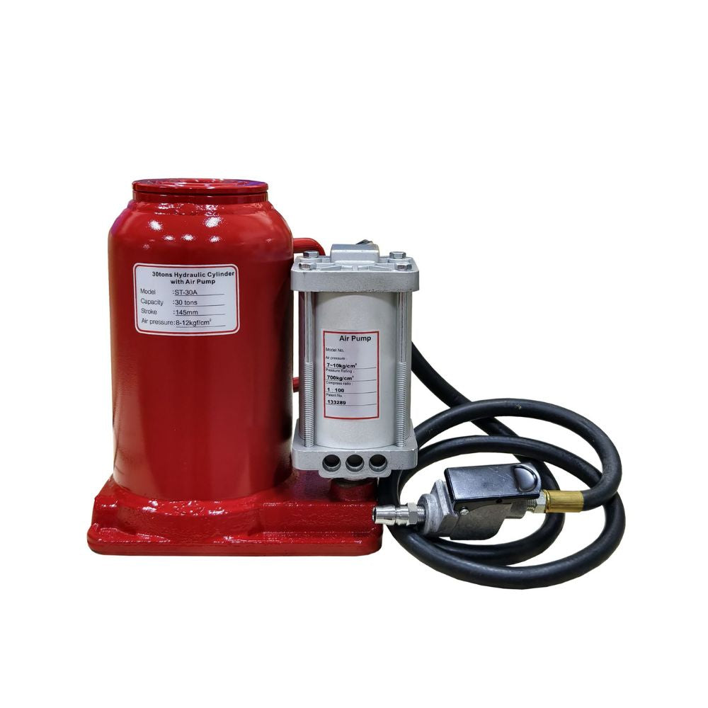 30 ton air bottle jack lineup with saddle sets and air fittings