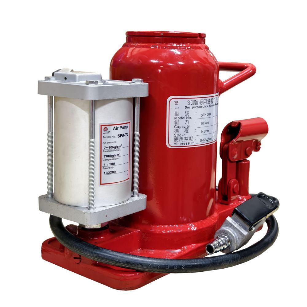 STH30B air and manual bottle jack with built-in air pump for heavy lifting
