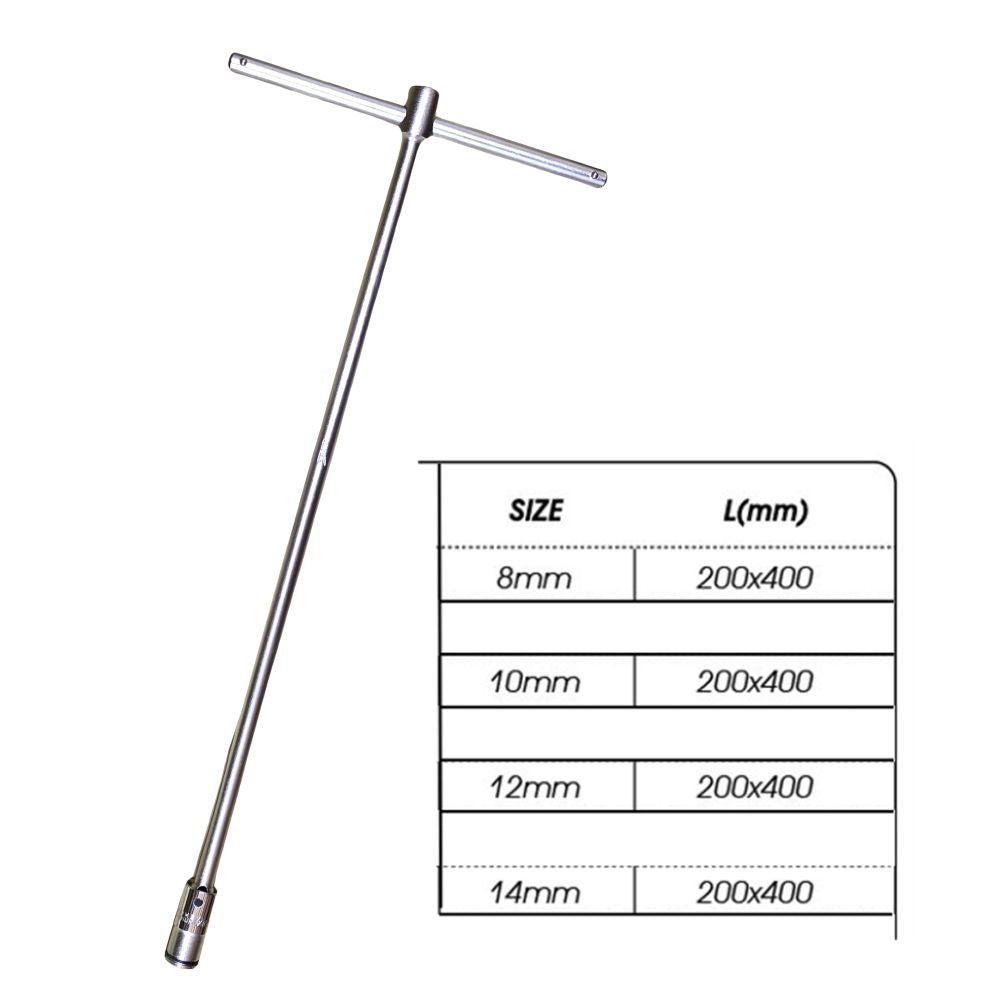 T-bar wrench sizing and length specifications chart